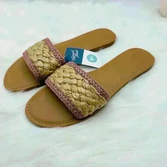 Women's Dez Woven Slide Sandals - Universal Thread, Rose Pink, size 9.5 - Picture 4 of 7